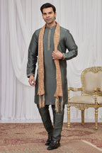 Dove Blue Art Silk Kurta Pajama for Indian Groomsmen Outfits
