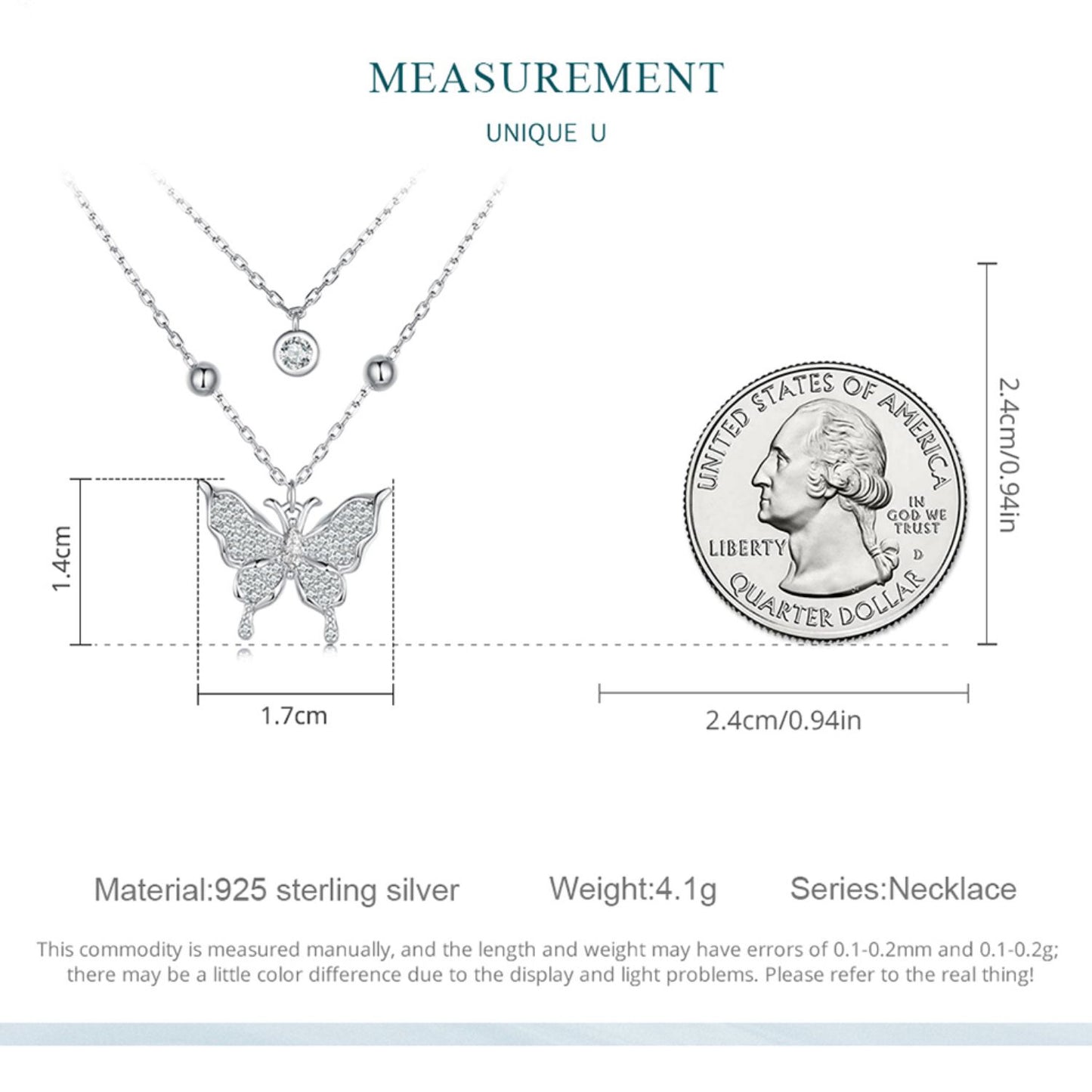 Elegant S925 Sterling Silver Necklace with Zircon Diamond - Butterfly Pendant