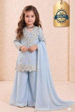 Light Blue Indian Kidswear Kurta Palazzo Set