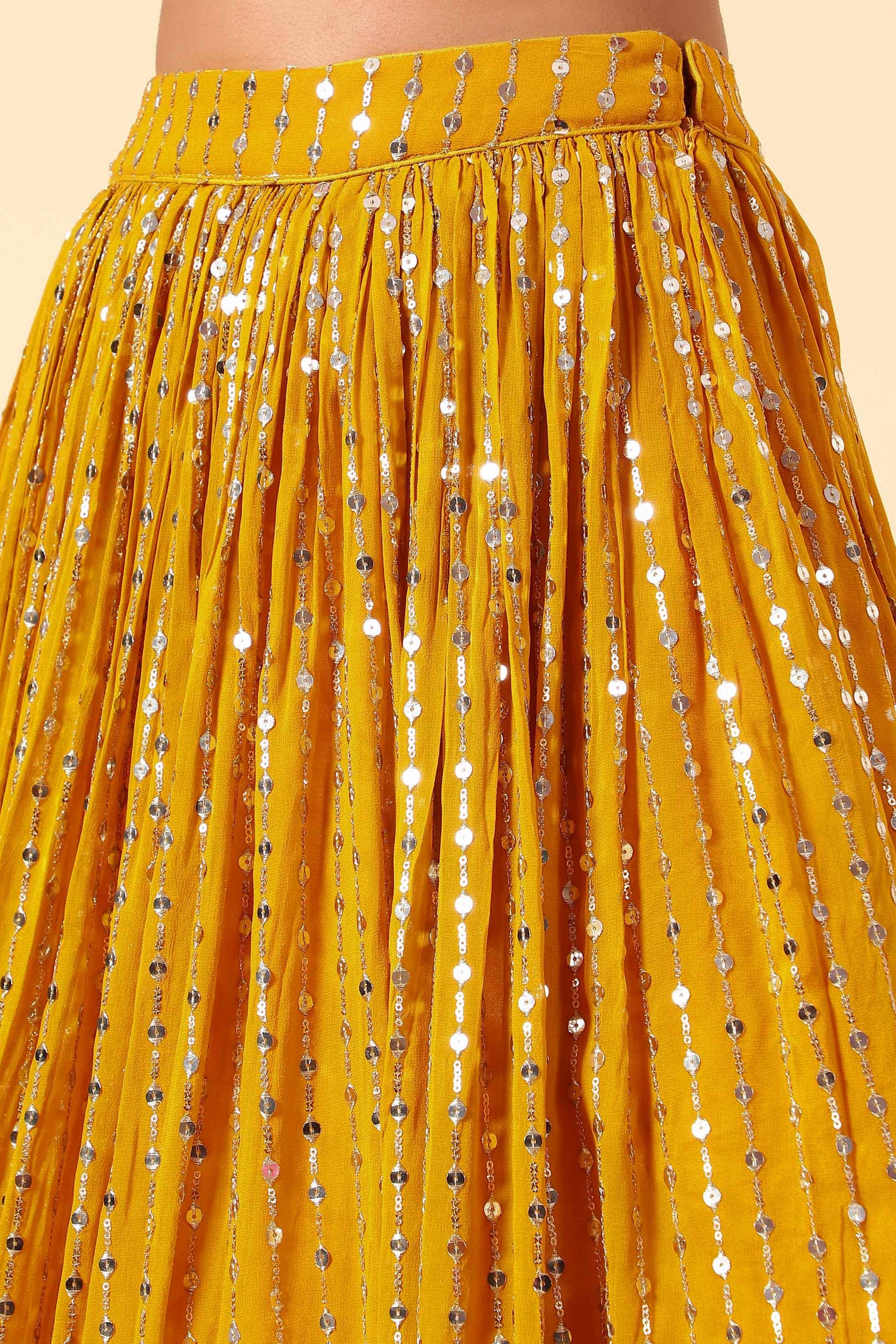 Golden Pink Art Silk Lehenga Choli For Indian & Pakistani Wedding Festival - Zari Work, Sequence Embroidery Work, Print Work, Real Mirror Work