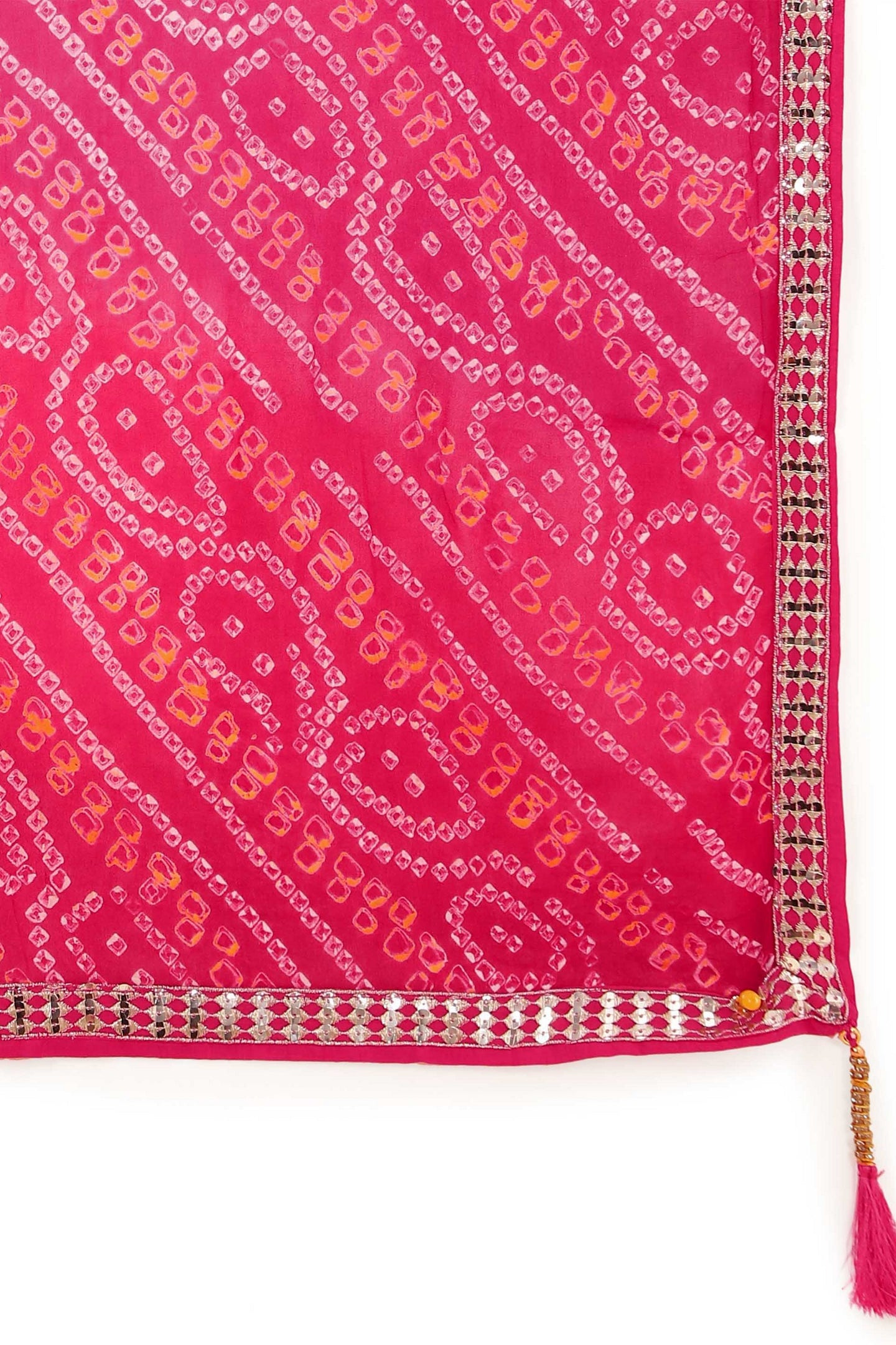 Golden Pink Art Silk Lehenga Choli For Indian & Pakistani Wedding Festival - Zari Work, Sequence Embroidery Work, Print Work, Real Mirror Work