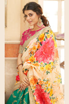 Green Art Silk Lehenga Choli For Indian & Pakistani Wedding Festival - Sequins & Thread Embroidery Work, Dori Work, Zari Work