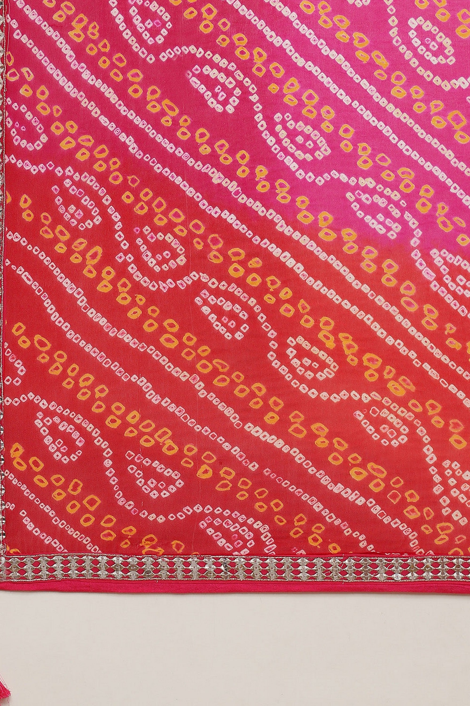 Green Pink Georgette Lehenga Choli For Indian & Pakistani Wedding Festival - Zari Work, Print Work, Sequence Embroidery Work