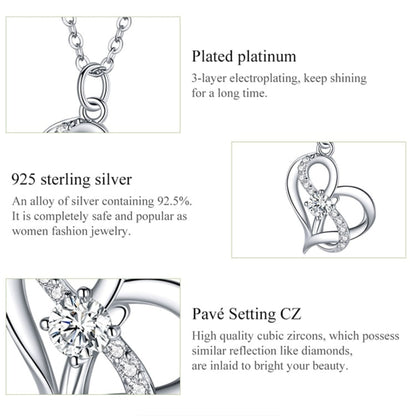 Heart Shape S925 Sterling Silver Necklace with Zirconia Diamond - Elegant Gift