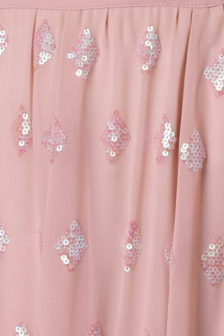 Light Pink Georgette Lehenga Choli For Indian Festivals & Pakistani Weddings Dress - Sequence Embroidery Work, Zari Work