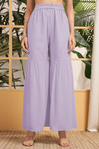 Light Purple Georgette Palazzo Suit For Indian & Pakistani Wedding Festival - Embroidery Work