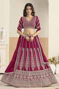 Light Maroon Lehenga for Women with Embroidery Work