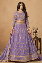 Lilac Lehenga Choli for Organza Lehenga