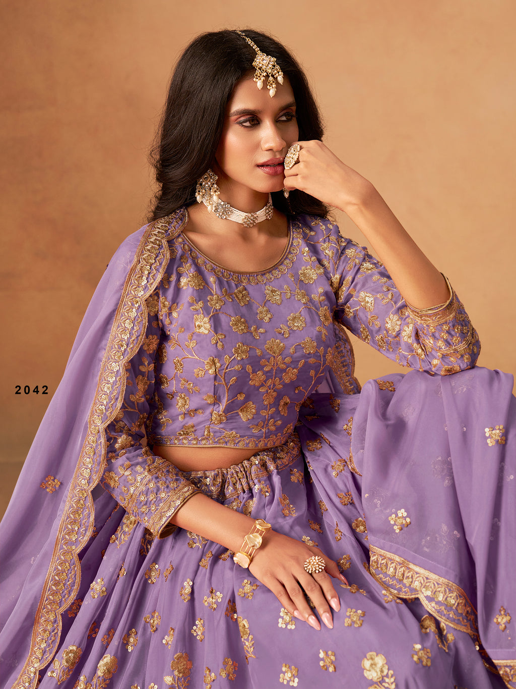 Lilac Lehenga Choli for Organza Lehenga
