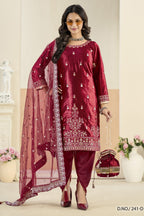 Maroon Velvet Suit Women for Weddings with Sequins Zari Work