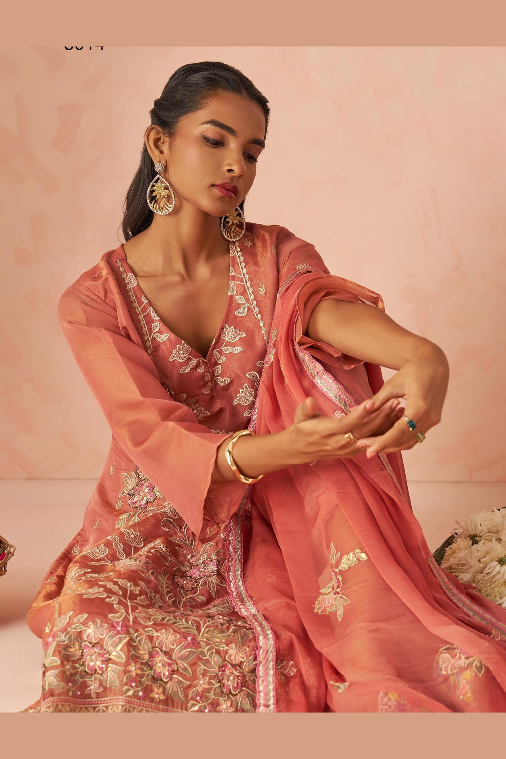 Mauve Taupe Zari Fancy Fabric Silk Kameez With Pant For Indian & Pakistani Wedding Festival - Thread & Sequins Embroidery Work, Moti Work