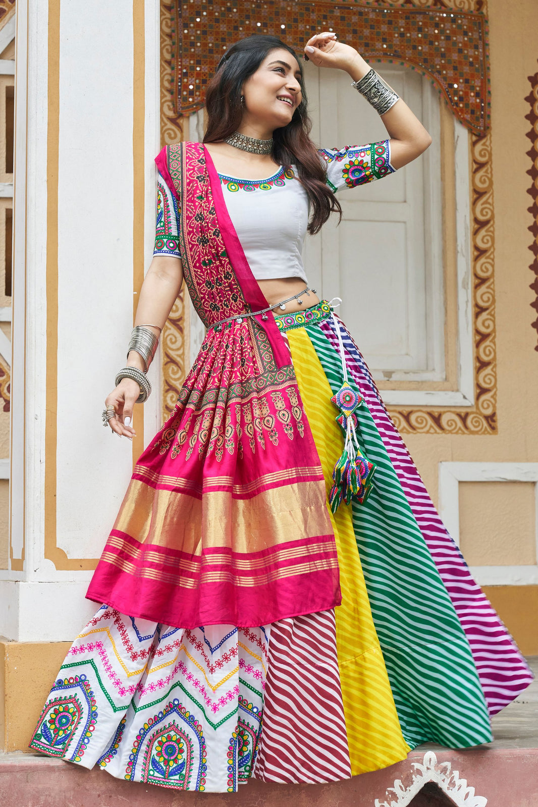 Multicolor - Navratri Garba Cotton Chaniya Choli Set 03