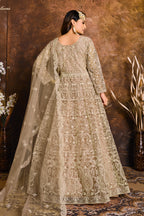 Natural Net Embroidery Anarkali for Sangeet Outfits for Women