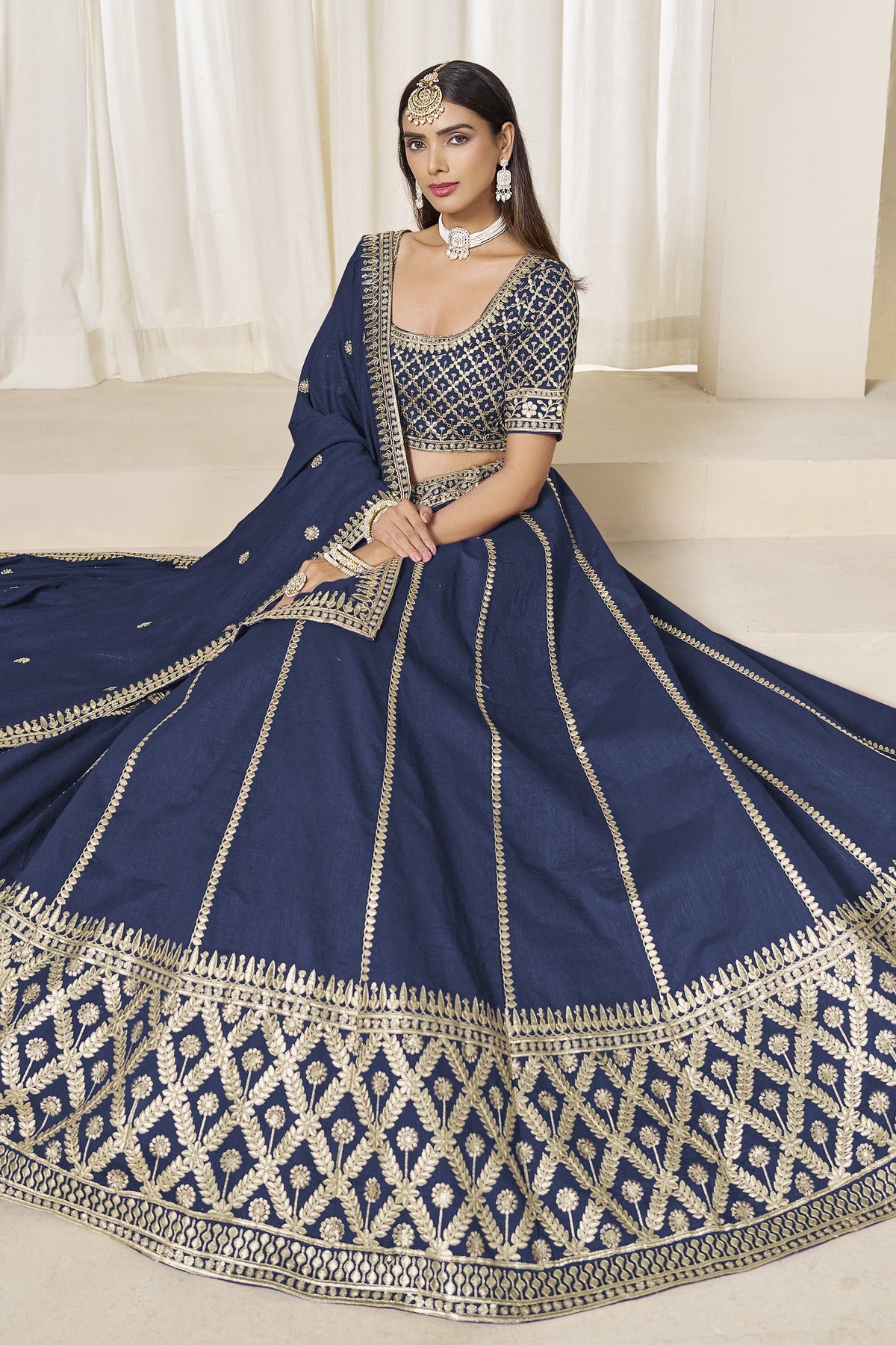 Navy Blue Lehenga Choli for Lehenga Choli for Sangeet