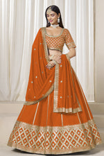 Neon Orange Lehenga Choli for Sangeet
