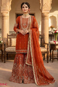 Orange Georgette Plazo Style Sangeet Outfit for Women in Sequins Work