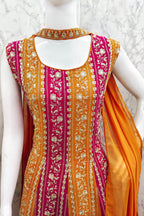 Orange Georgette Sharara Suit For Women Indian Festivals & Weddings - Embroidery Work