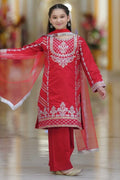 Pink Crepe Silk Kids Wear Girls Kameez with Pant & Dupatta Suit for Kids for Festivals & Wedding - Thread & Sequence Embroidery Work