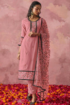 Pink Georgette Kameez With Pant For Indian & Pakistani Wedding Festival - Embroidery Work