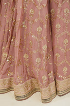 Pink Georgette Lehenga Choli For Indian & Pakistani Wedding Festival - Thread Embroidery Work, Sequence Embroidery Work, Zari Work, Real Mirror Work