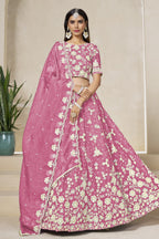 Pink Lehenga Choli for Wedding with Thread & Sequin Work