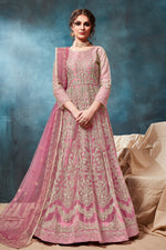 Pink Net Dori Embroidery Anarkali from our Indian Dresses for Women Collection
