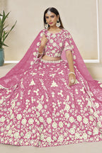 Pink Lehenga Choli for Wedding with Thread & Sequin Work