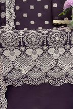 Purple Georgette Kameez With Pant For Indian & Pakistani Wedding Festival - Embroidery Work