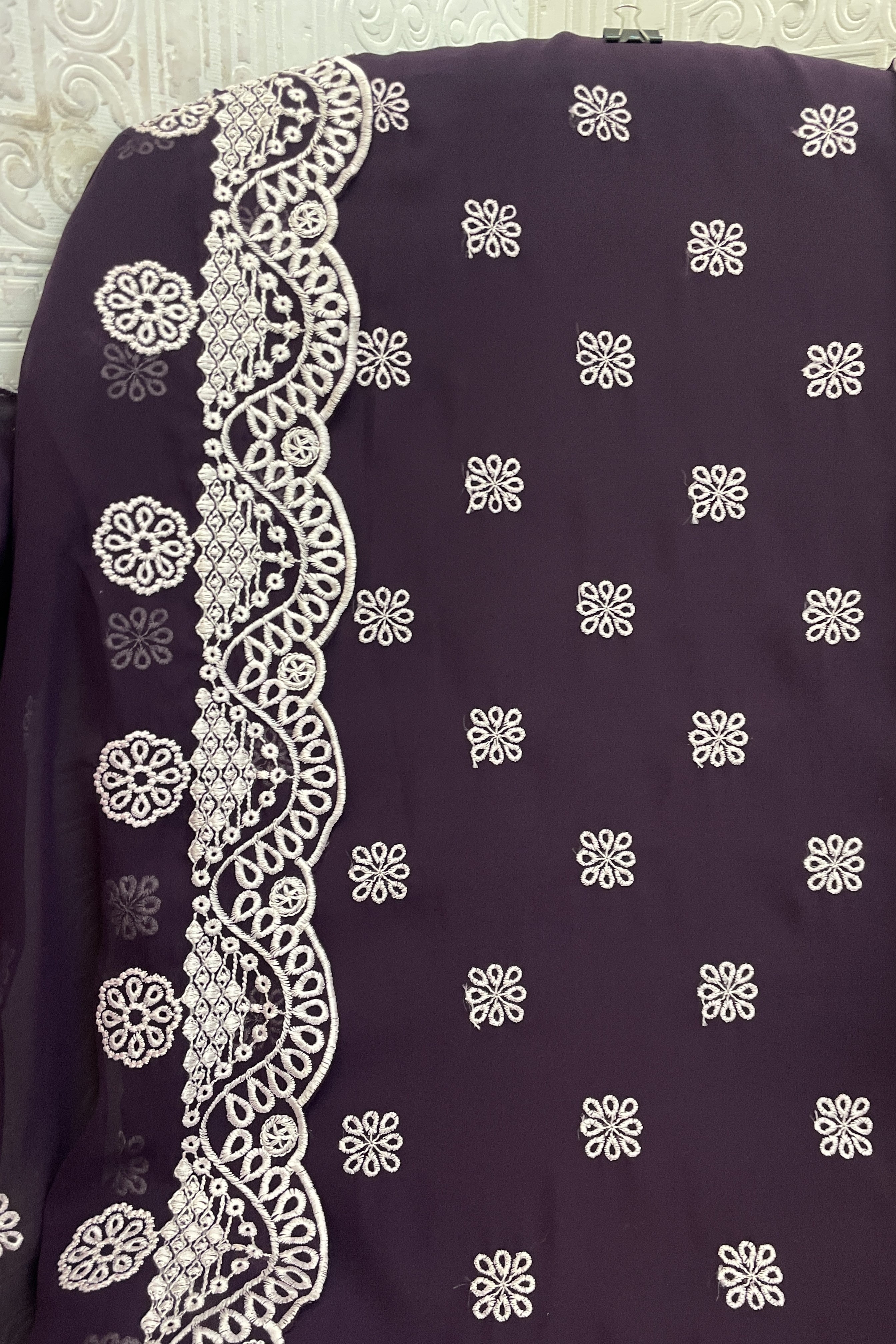 Purple Georgette Kameez With Pant For Indian & Pakistani Wedding Festival - Embroidery Work