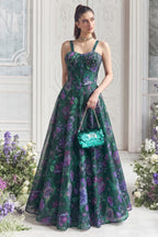 Bottle green party wear lehenga paired with a sequin clutch, styled for a wedding reception evening.