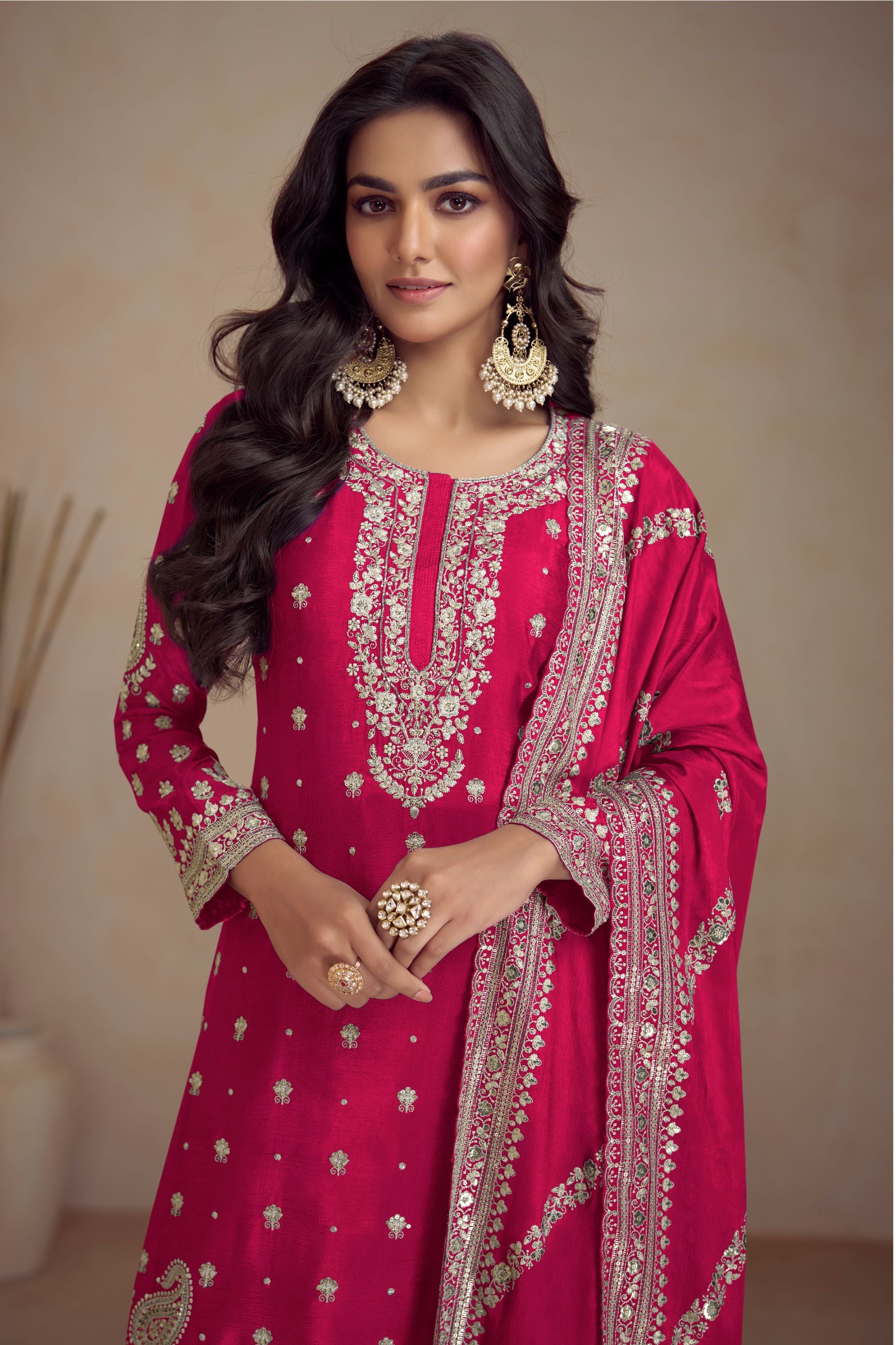 Plazo embroidered suit best sale