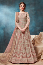 Rose Net Anarkali with Dori Embroidery Indian Dresses for Women