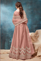 Rose Net Anarkali with Dori Embroidery Indian Dresses for Women