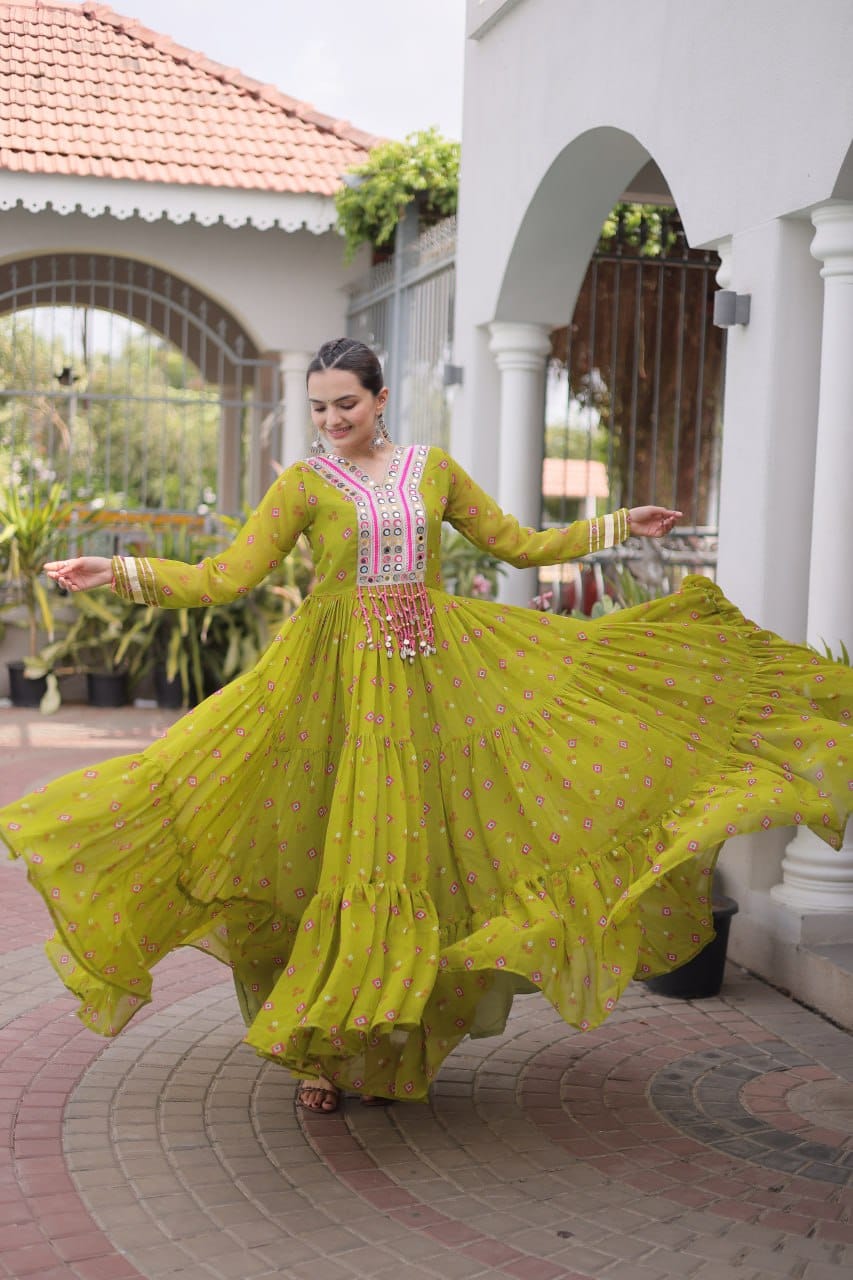 Pink Chaniya Choli for Navratri with Traditional Kutchi Patchwork