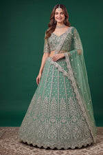 Pista Net Lehenga Choli - Mehndi Outfits