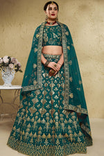 Green Lehenga for Mehndi Outfits with Zari and Sequins
