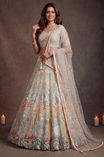 Beige Cream Bridesmaid Lehenga Choli with Thread & Sequins Embroidery