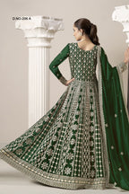Green Georgette Anarkali Suit For Indian & Pakistani Wedding Festival - Embroidery Work