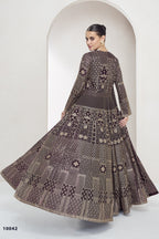 Maroon Georgette Palazzo with Choli & Jacket For Wedding & Indian Festival - Embroidery Work