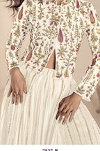 White Vichitra Silk Long Sleeves Lehenga with Sequin Embroidery Work - hem and footwear detail