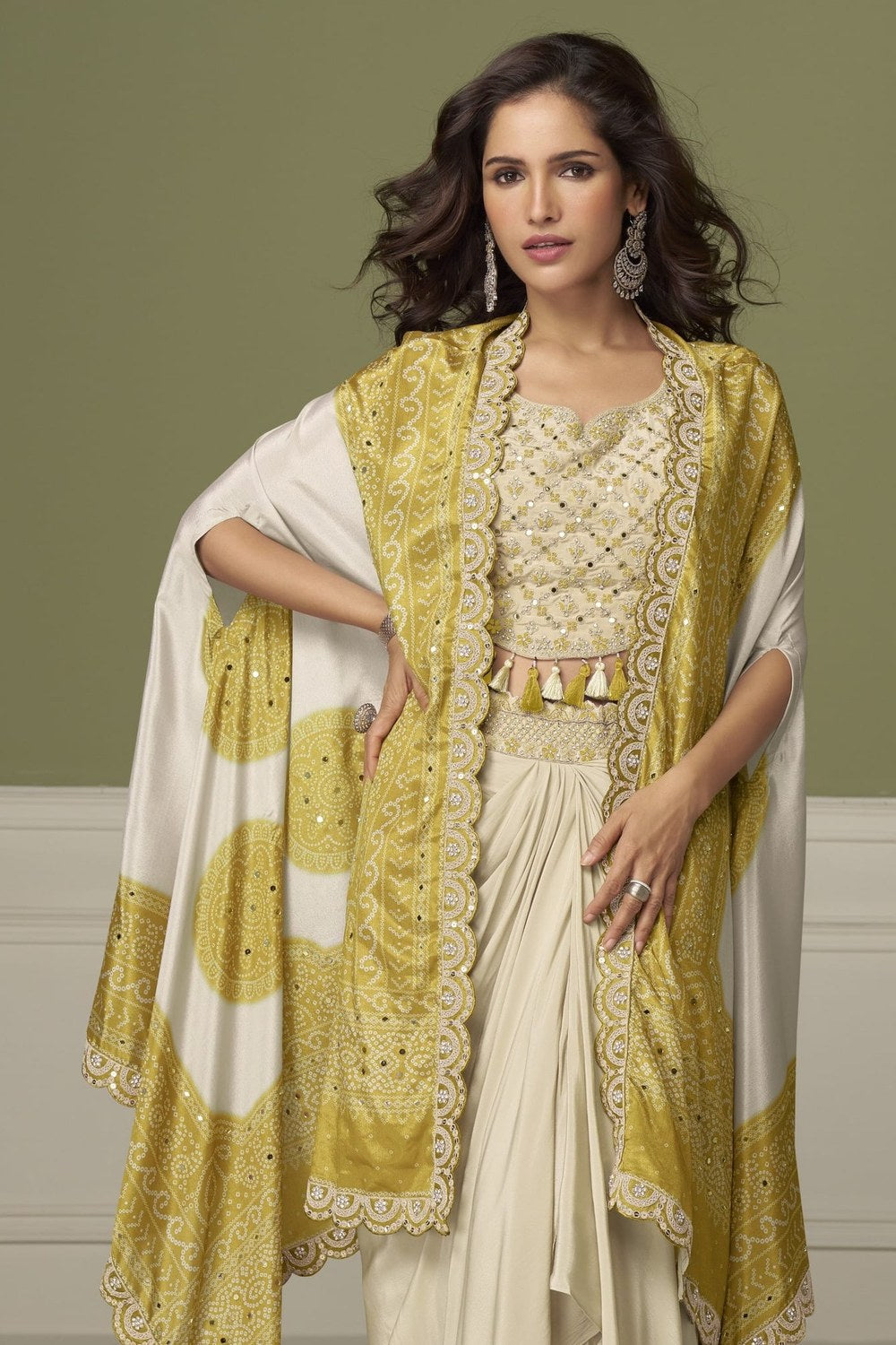 Wedding Salwar Kameez with Plazo for Women - close-up view