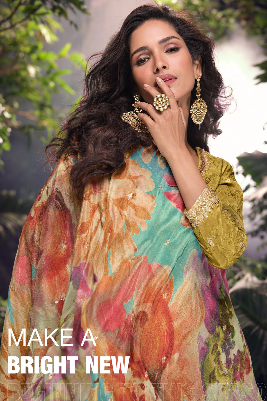 Mustard Simar Silk Plazo Suit For Indian Festivals & Weddings - Embroidery Work, Print Work