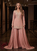 Dusty Rose Embroidered Pakistani Pant Suit HATKEBRIDE
