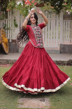 Red Kutchi Patchwork Chaniya Choli for Navratri