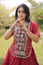 Red Kutchi Patchwork Chaniya Choli for Navratri