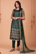 Green Net Kameez with Pant Designer Indian Clothes with Mirror Work