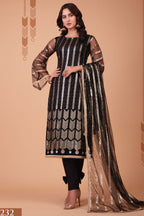 Black Net Kameez with Pant Designer Indian Clothes with Mirror Work