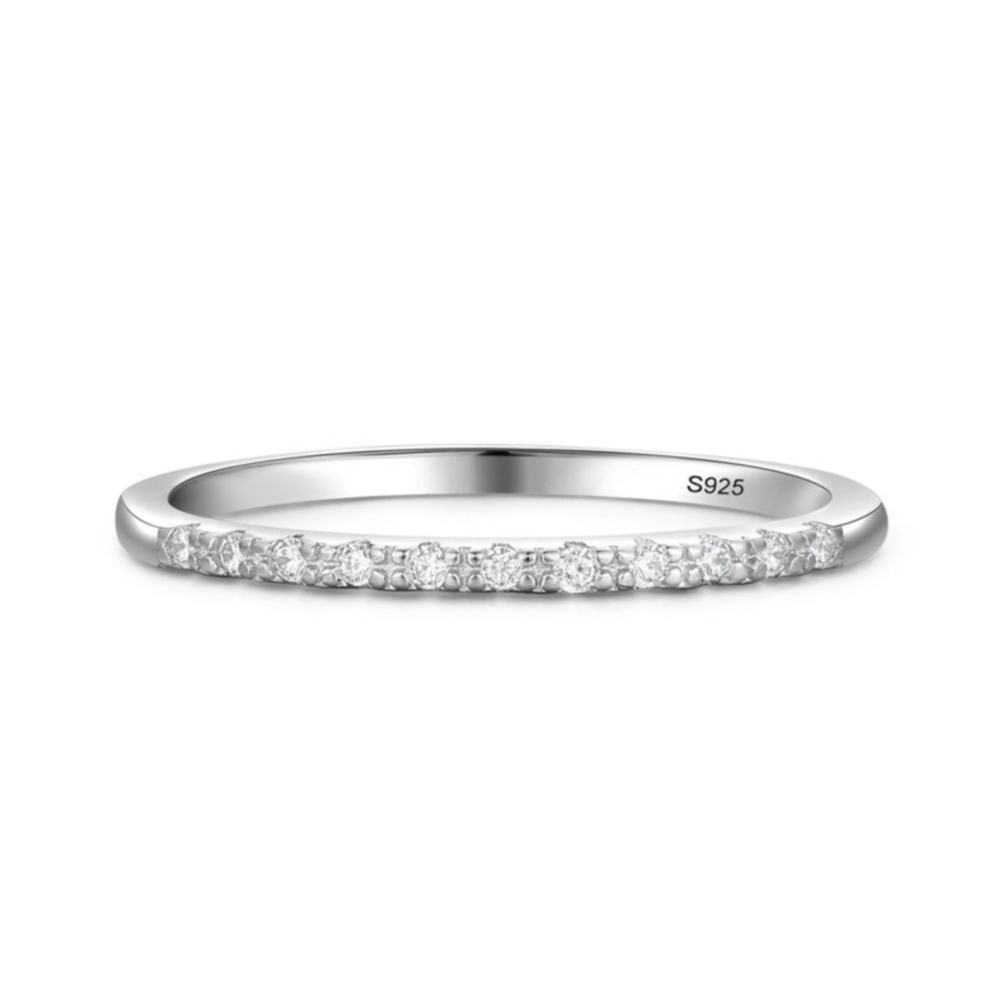 925 Sterling Silver Minimalist Rings - Stackable CZ Rings For Women Fine Jewelry