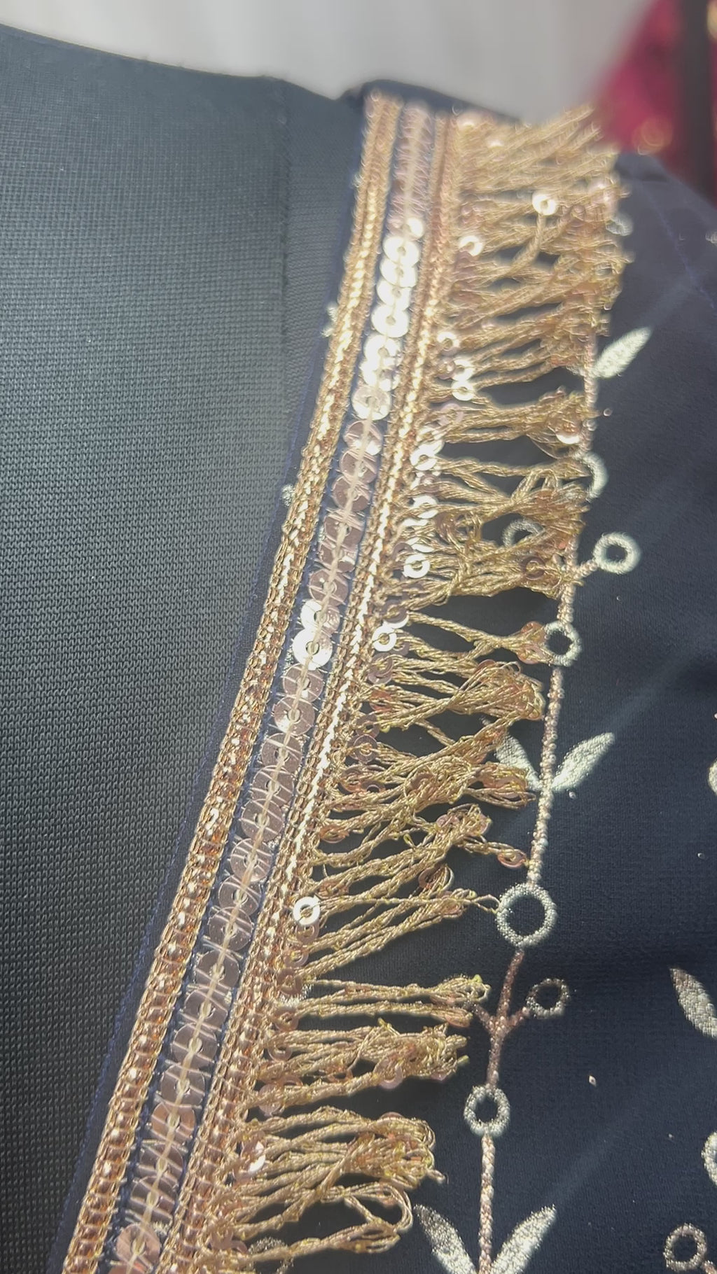 Navy Blue Georgette Lehenga Choli For Indian Festivals & Weddings - Thread Embroidery Work, Foil Mirror Work