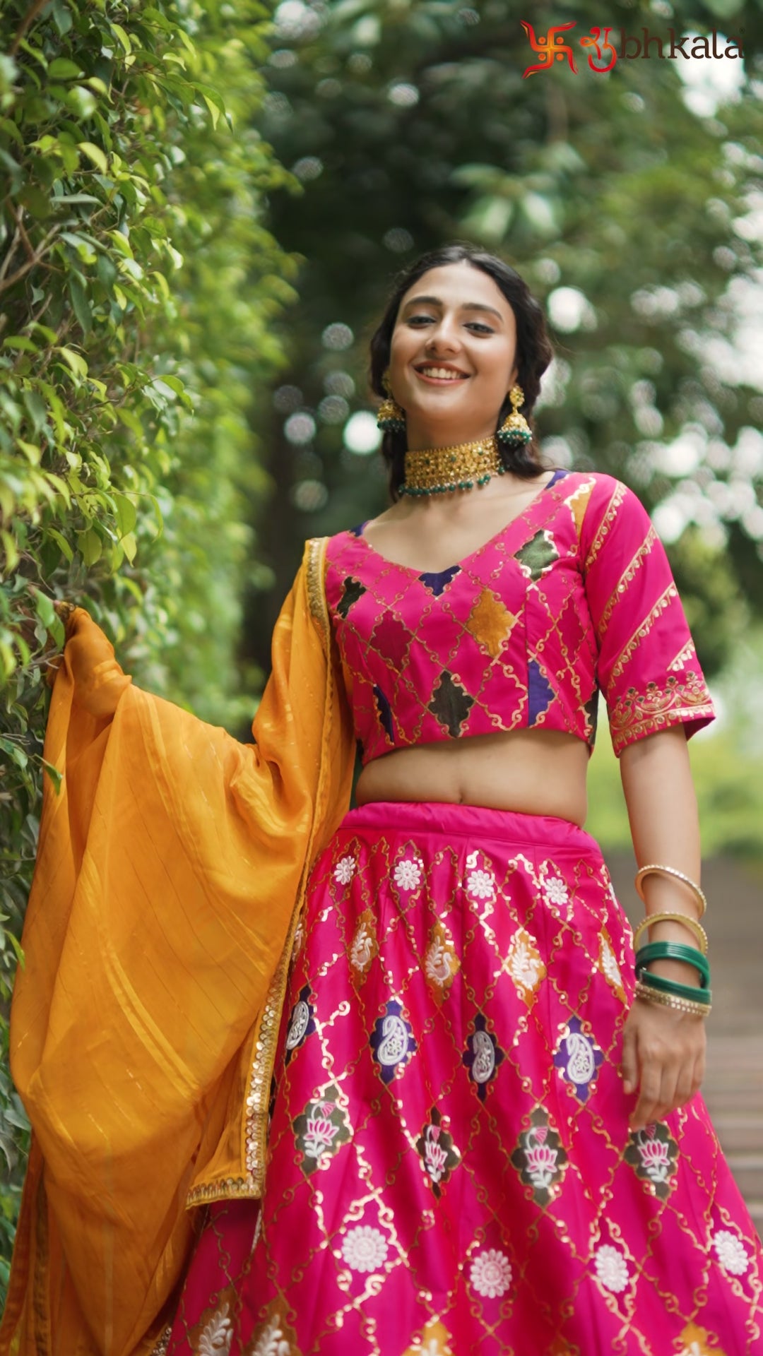 Pink Silk Lehenga Choli For Indian Festivals & Weddings - Sequence Embroidery Work, Thread Work